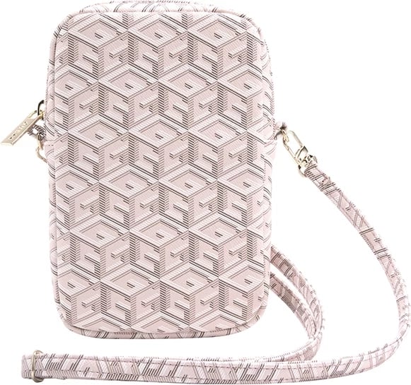 Mbështjellës për celular Guess Zip GCube Bottom Stripe, rozë