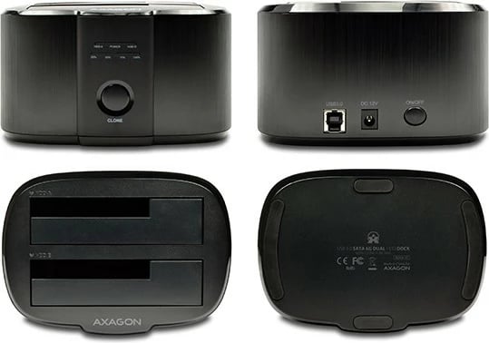 Stacion dokimi AXAGON ADSA-ST, 2 slote, klonim SSD/HDD, USB 3.2 Gen 1, i zi