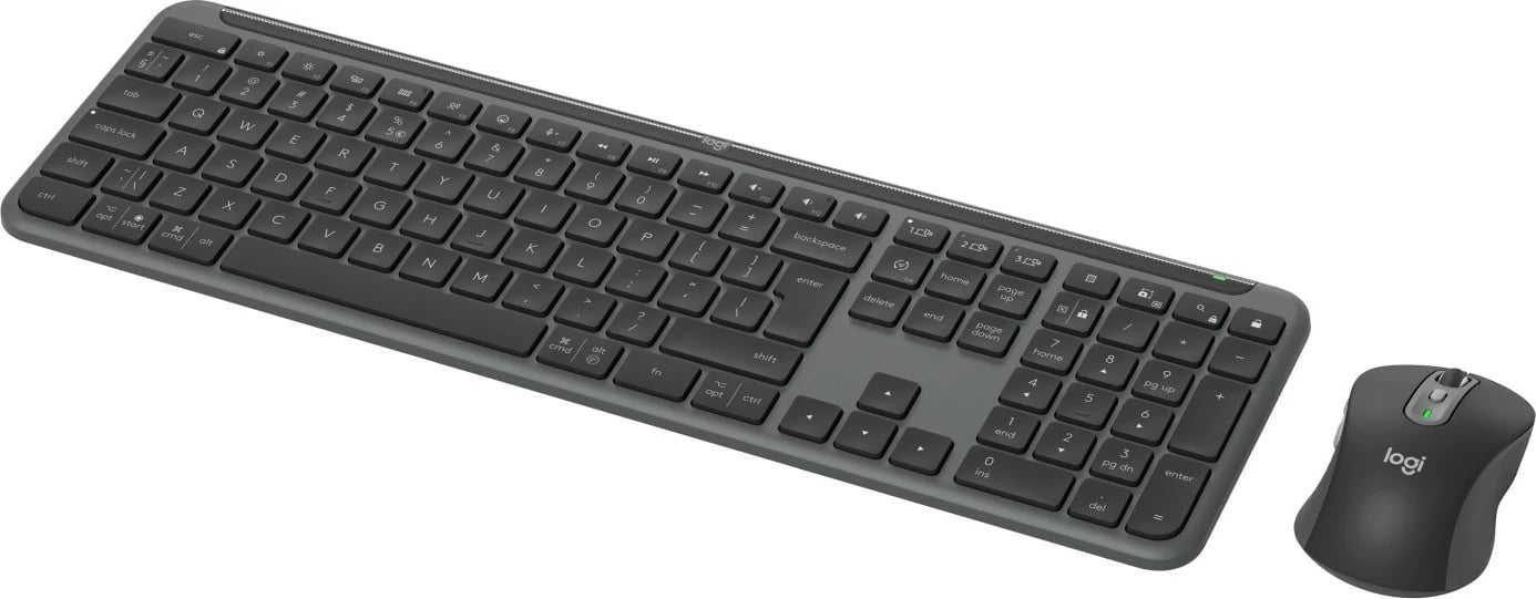 Set tastiere dhe maus Logitech 920-012490, Wireless, RF Wireless + Bluetooth, QWERTY, Grafit