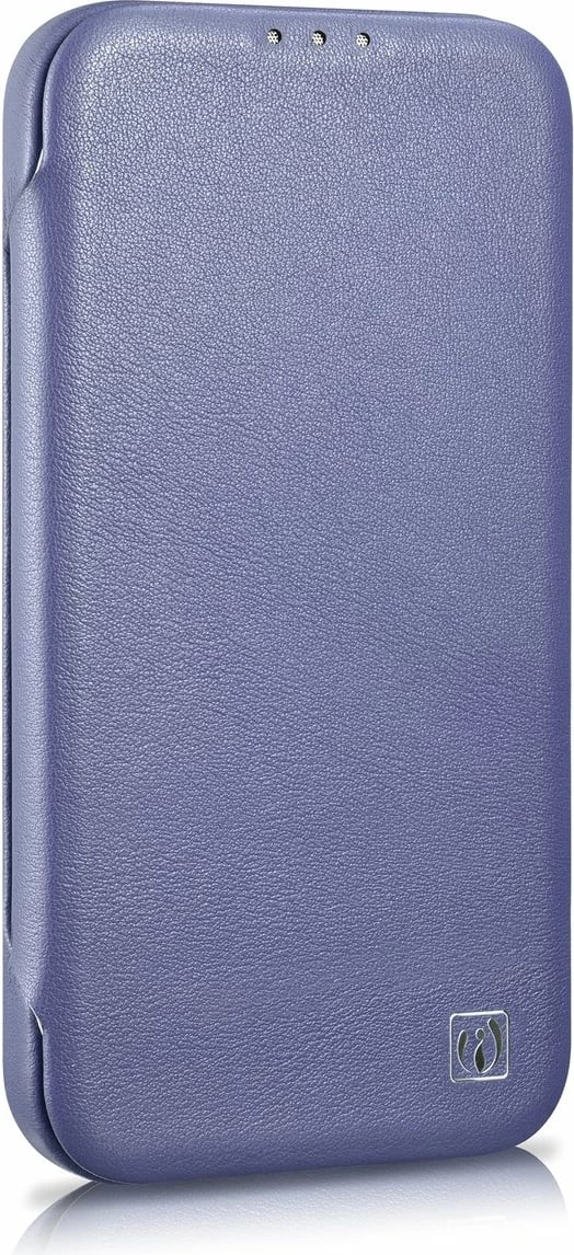 Mbështjellës lëkure iCarer CE Premium Folio për iPhone 14 Plus, MagSafe, Vjollcë e lehtë