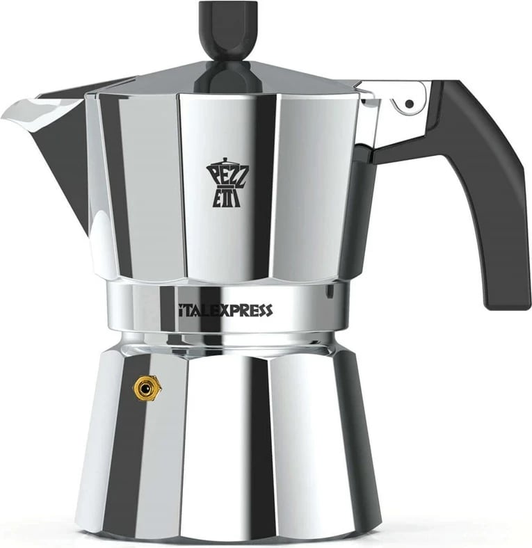 Moka pot Pezzetti Italexpress, 3 filxhanë, 0.15L, alumini, e zezë