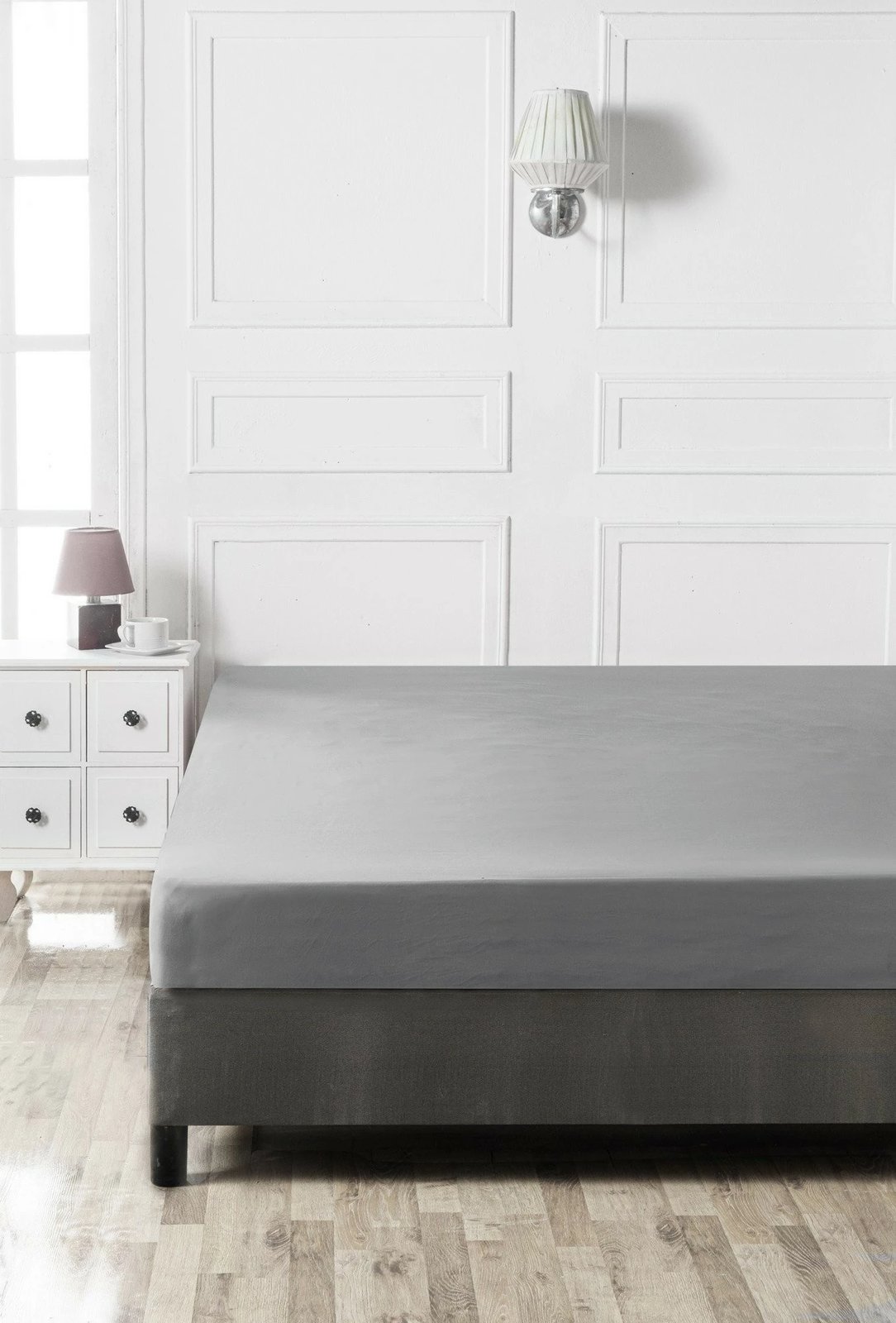 Çarçaf fitted Ranforce Double XL, ngjyrë gri e errët