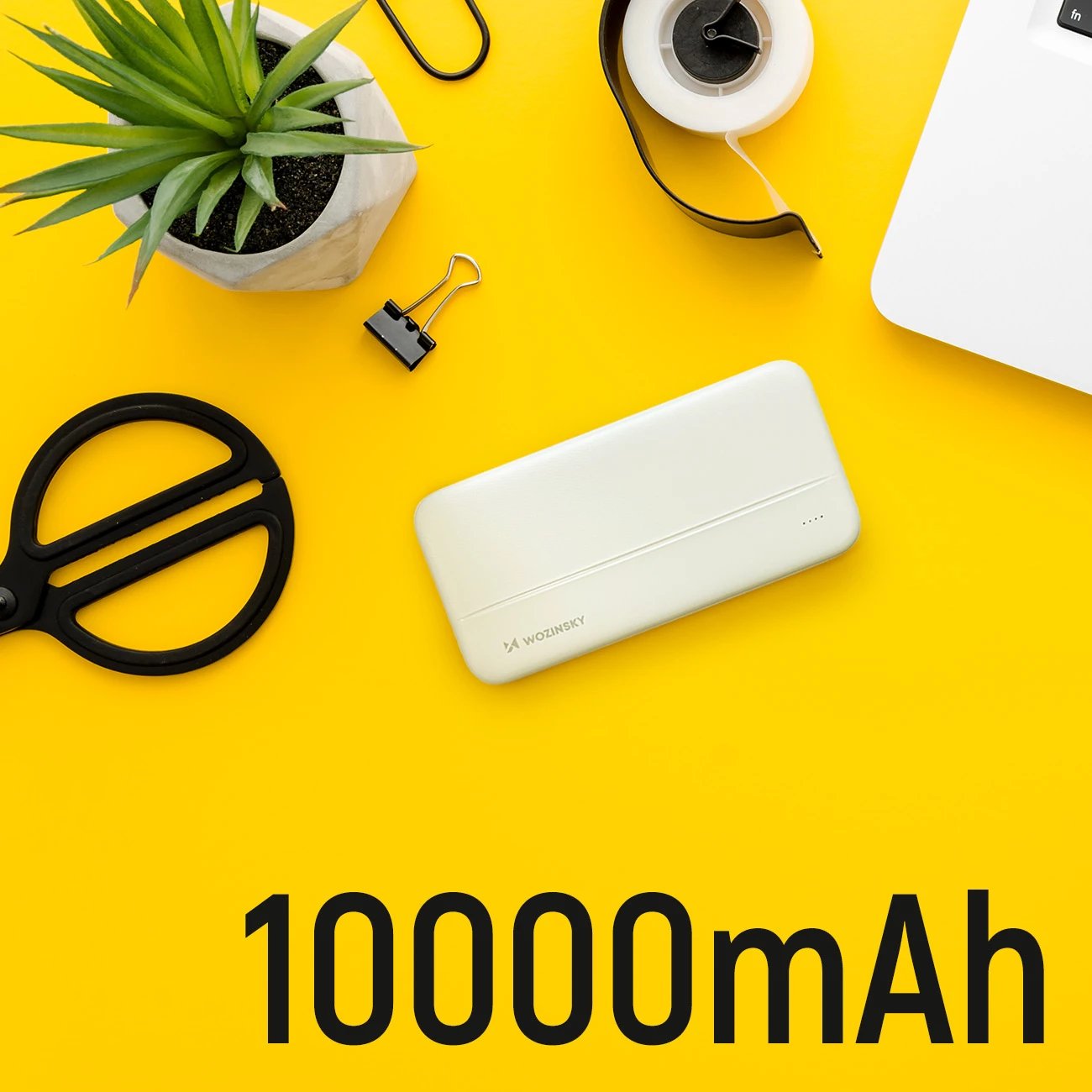 Powerbank Wozinsky WPBWE1, 10000mAh, 2x USB, Bardhë