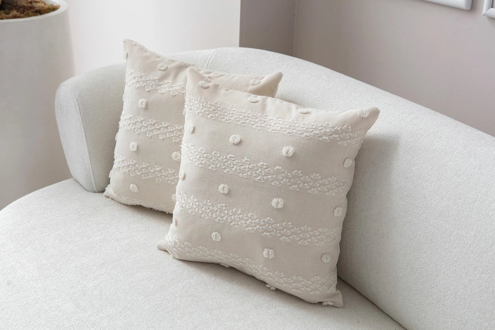 Set mbulesash për jastëkë (2 copë), Evila Originals, Tuffet, krem v5