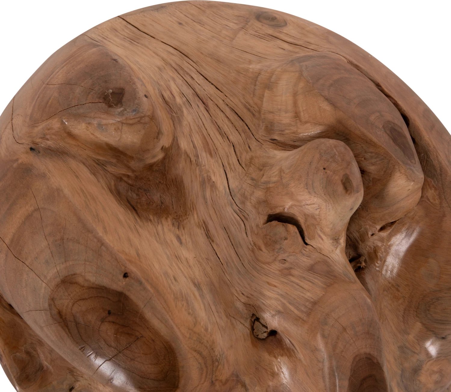 Dekor për dysheme CLEMOR, sferë prej druri tik, ngjyrë natyrale, 30cm