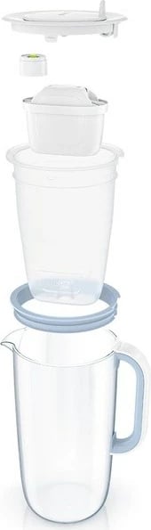 Ibrik filtruese uji BRITA Glass+3 Maxtra Pro Pure Performance, 2.5L, Blu