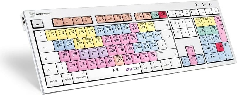 Tastierë LogicKeyboard Avid Pro Tools ALBA DE për Mac, shumëngjyrëshe