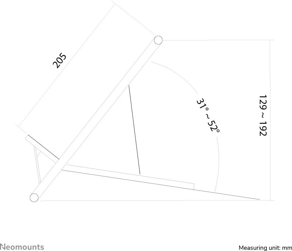 Mbajtës laptopi Neomounts NSLS100, alumini, i palosshëm, për 10-22 inç, argjend