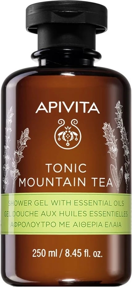 Xhel dushi për femra Apivita Tonic Mountain Tea me vajra esenciale, 250ml
