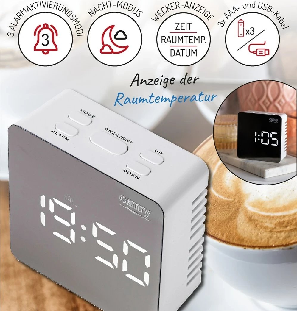 Orë alarmi Adler CAMRY CR 1150w me ekran LED, e zezë