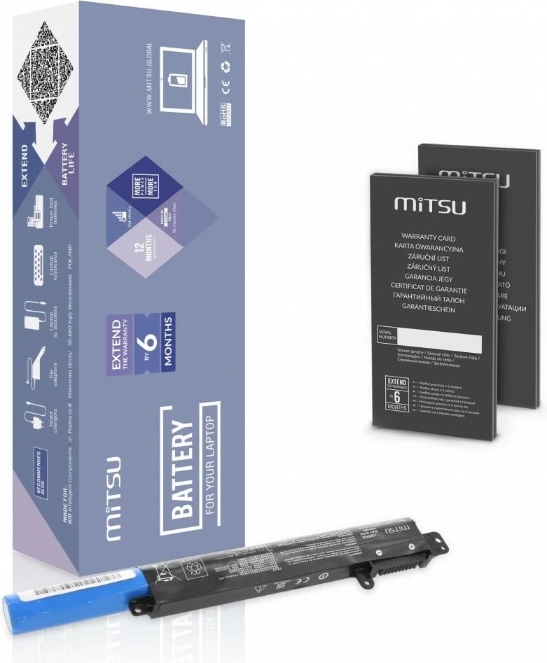 Bateri laptop Mitsu BC/AS-X507, 2200 mAh, 10.8V, për Asus X507UA/X507UB