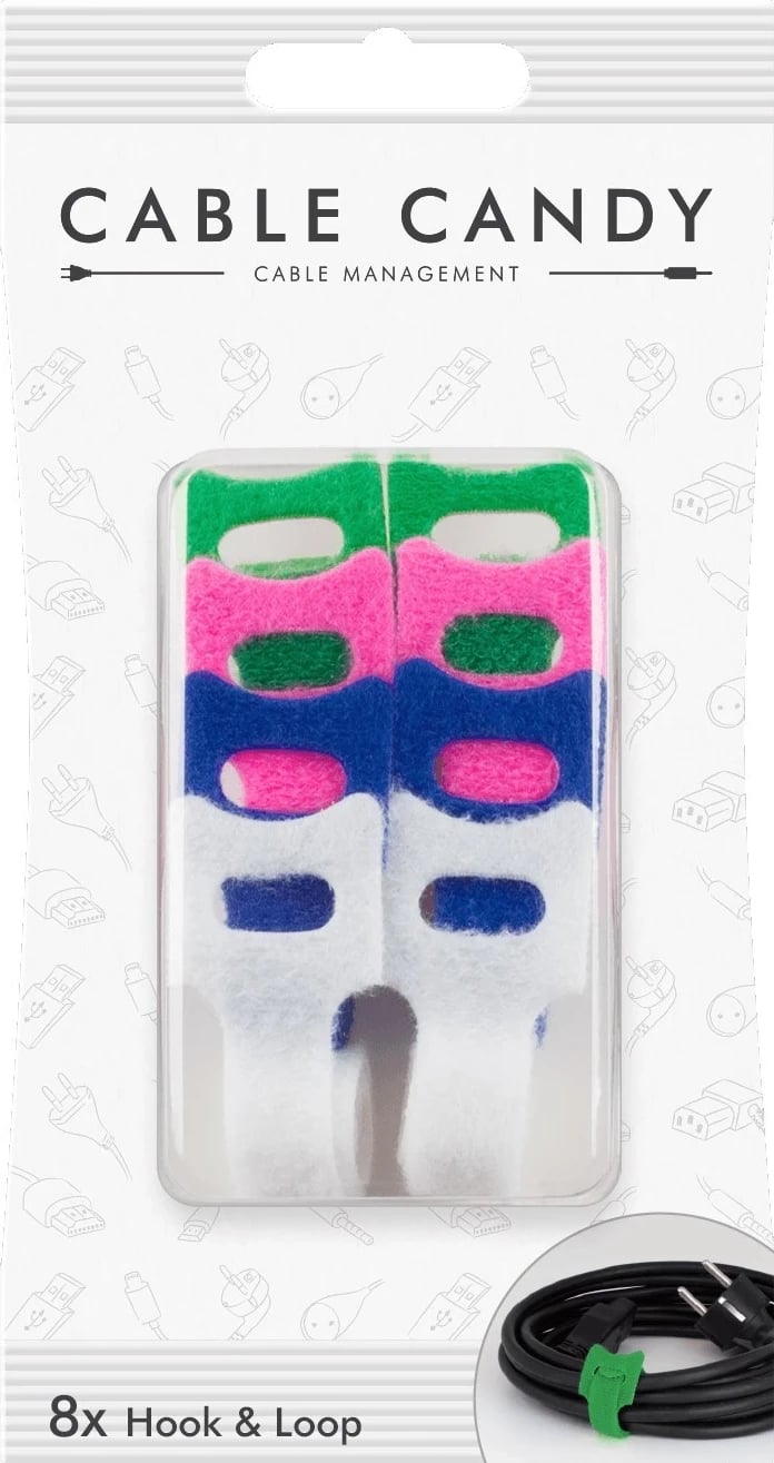Organizues Kabllash Cable Candy, ngjyra të ndryshme, 8 copë