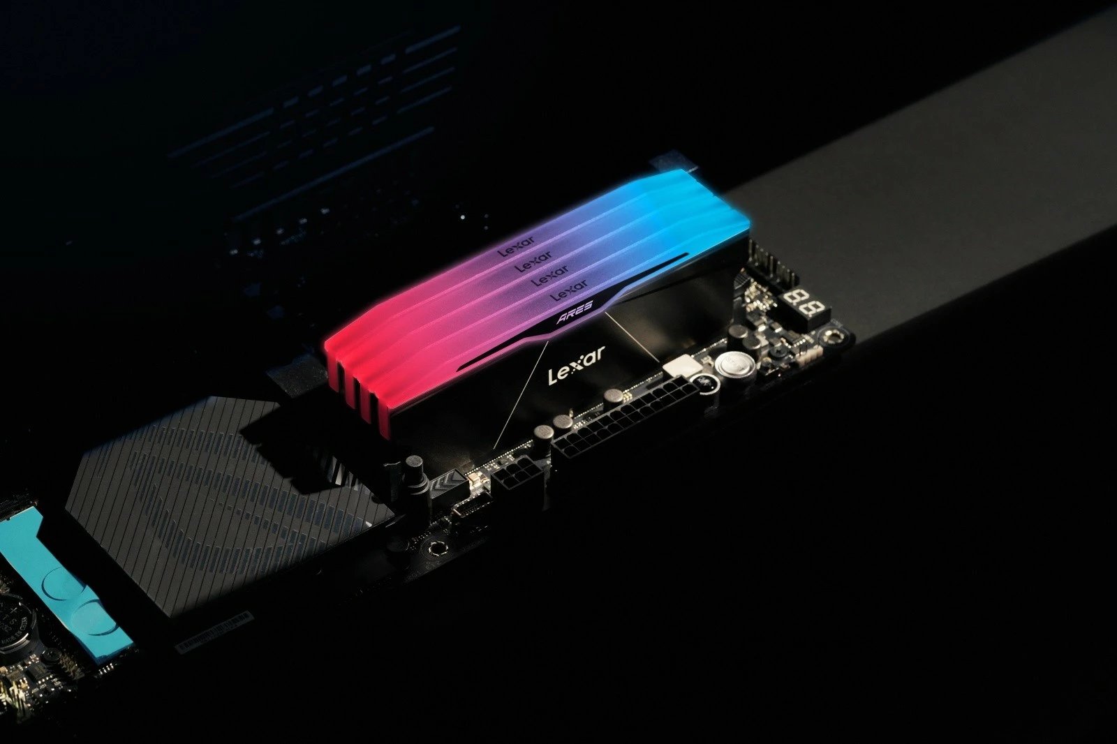 RAM Memorje Lexar ARES RGB Black DDR5, 32GB (2x16GB), 6000 MHz, CL28, me ndriçim RGB, Set