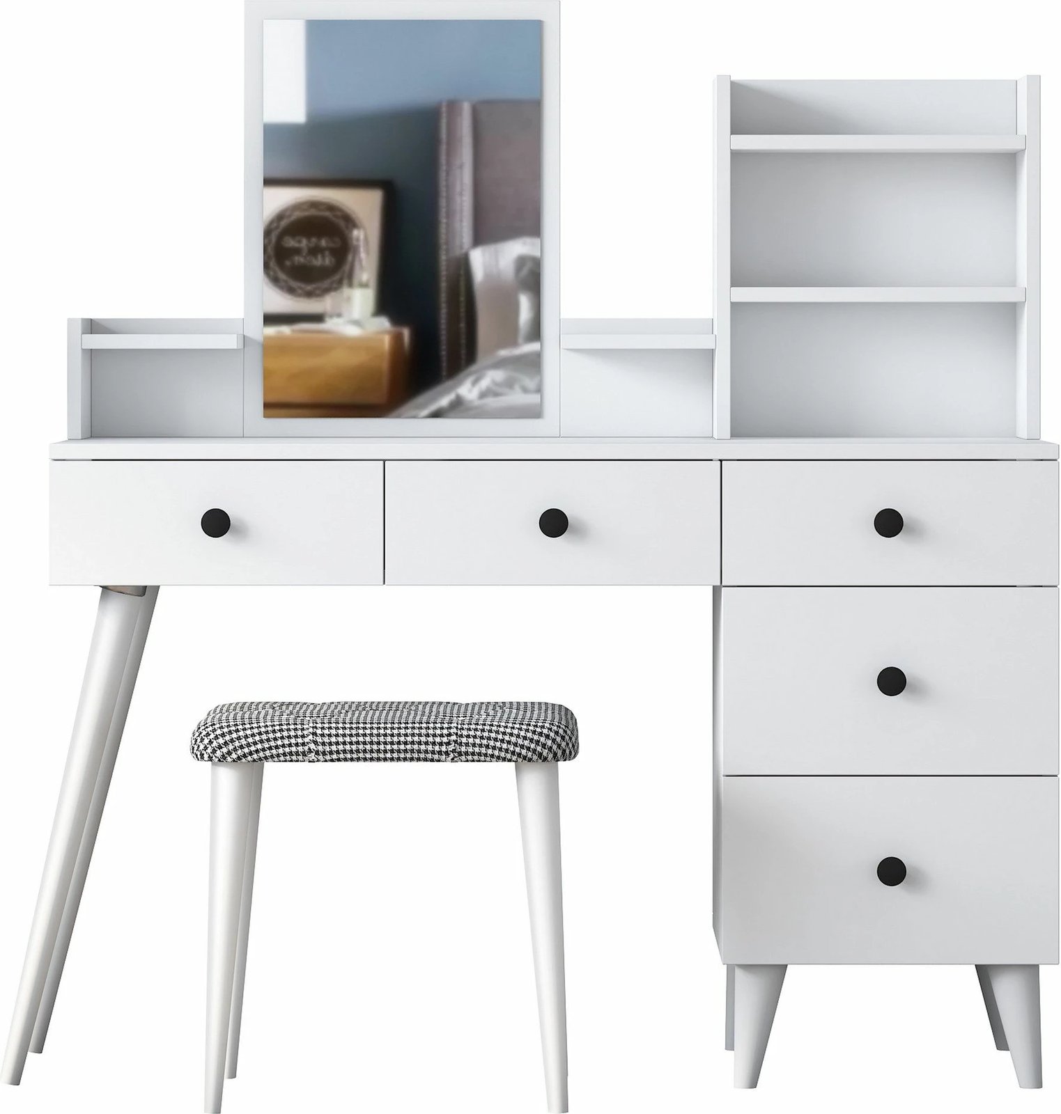 Tavolinë grimi Hanah Home, BJ101 - 2294, e bardhë