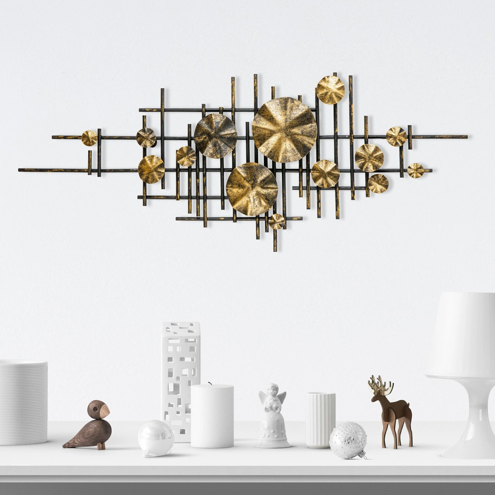 Aksesor dekorativ metalik për mur Wallity, Mihrimah, shumëngjyrësh