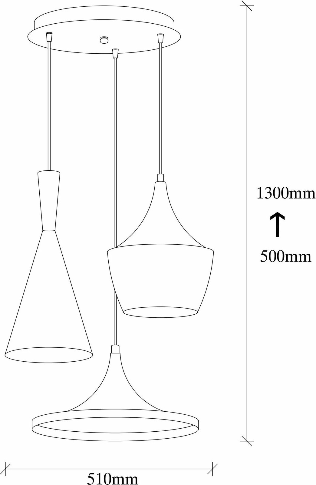 Llambadar modern Opviq, Elmas - 3556, ngjyrë e zezë dhe ari