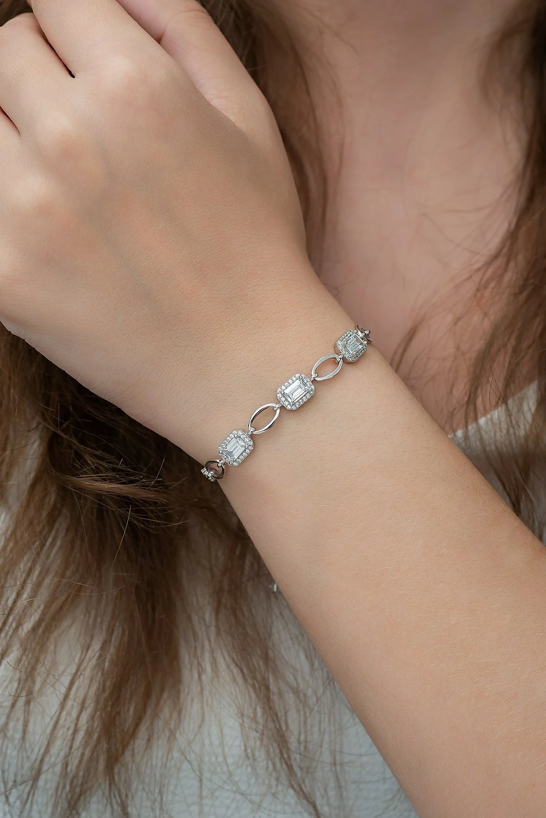 Byzylyk argjendi Jumeon, TRDYL815, ngjyrë argjendi, gur zirkoni