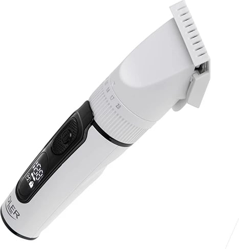 Makinë qethëse Adler AD 2839, LCD, IPX6, bateri 2000mAh, karikim USB-C, me krehëra 3–18 mm, e bardhë Makinë qethëse Adler AD 2839, LCD, IPX6, bateri 2000mAh, karikim USB-C, me krehëra 3–18 mm, e bardhë