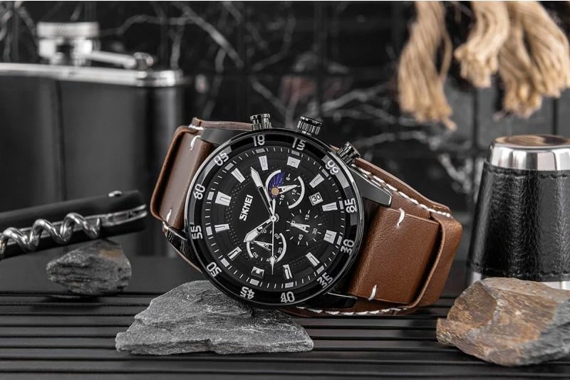 Orë dore për meshkuj Skmei, e zezë