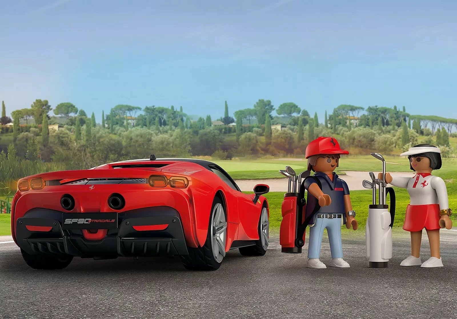 Set lodrash Playmobil Ferrari SF90 Stradale 71020, me drita, 43 pjesë, i kuq