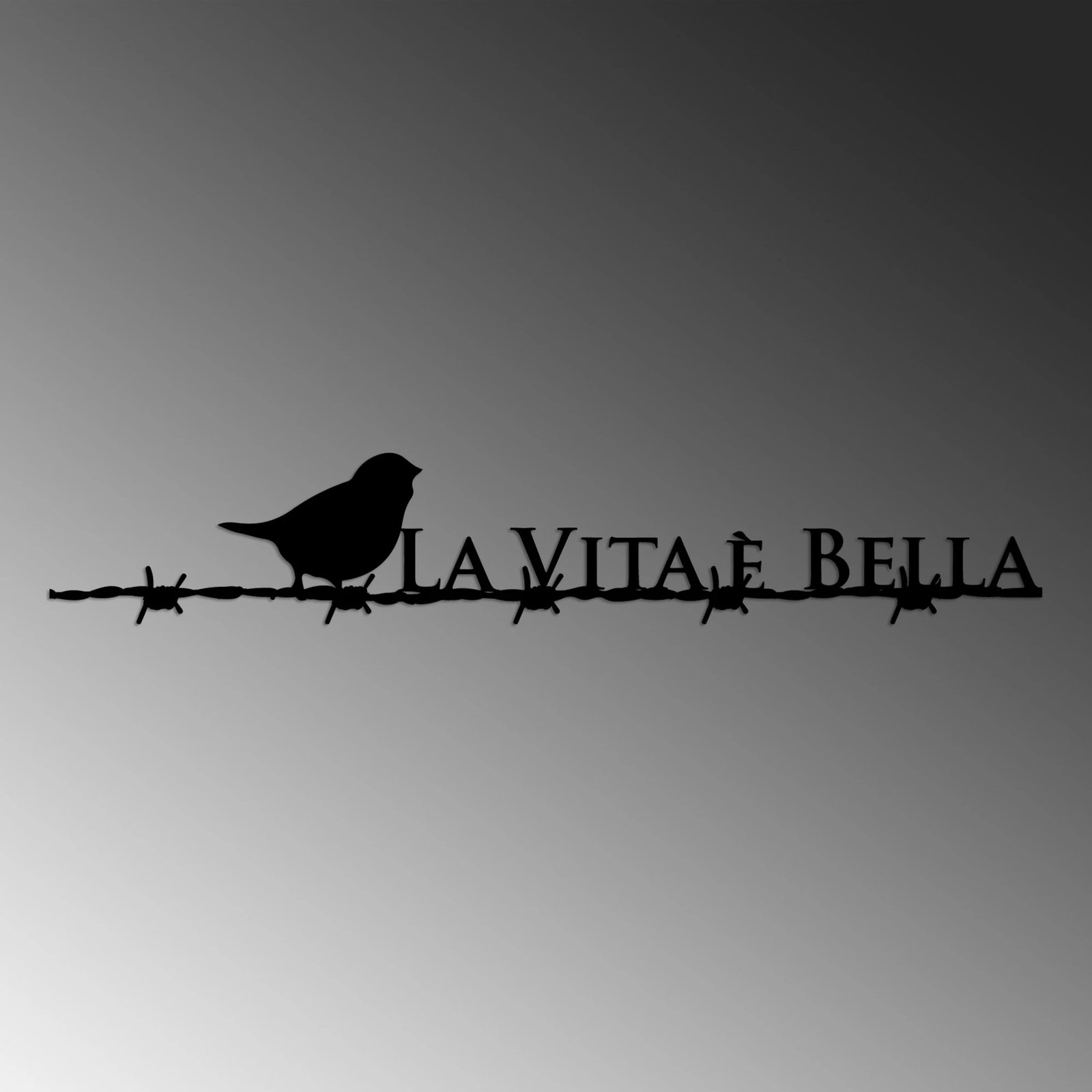 Aksesor dekorativ metalik për mur, Wallity Vita E Bella 4, ngjyrë e zezë, 86x15cm