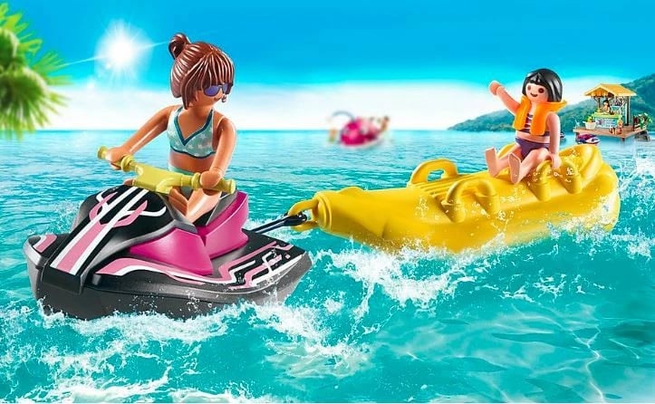 Set lodrash Playmobil Family Fun 70906 Starter Pack Jet Ski me Banana Boat, plastikë