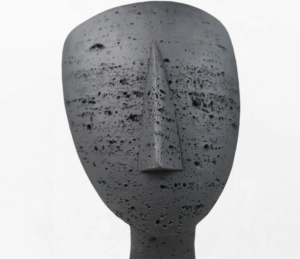 Dekor fytyrë AURA II, rrëshirë e zezë, 19x14x26cm