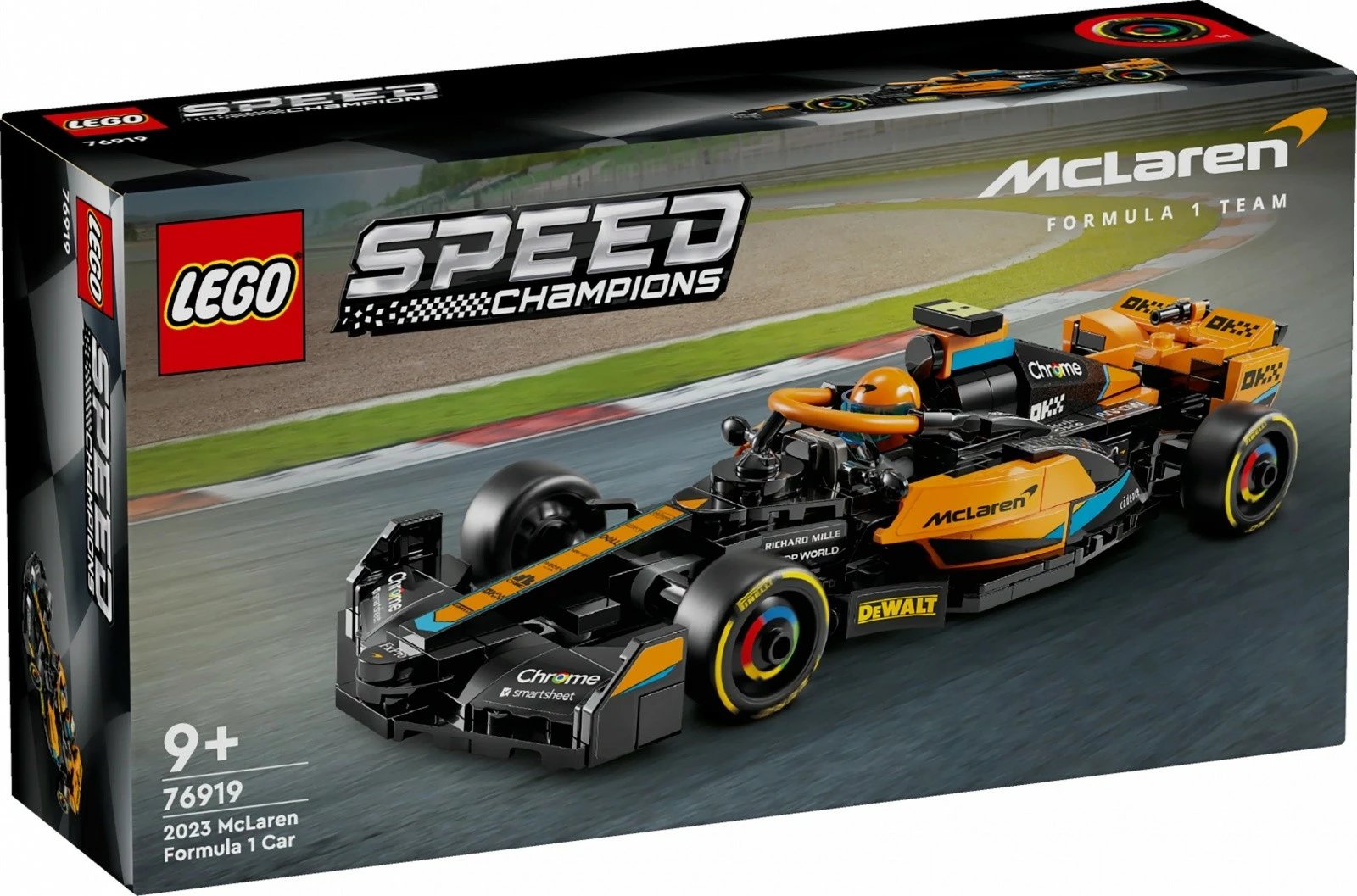 Set LEGO Speed Champions McLaren Formula 1 Race Car 2023, 245 pjesë, portokalli/zi