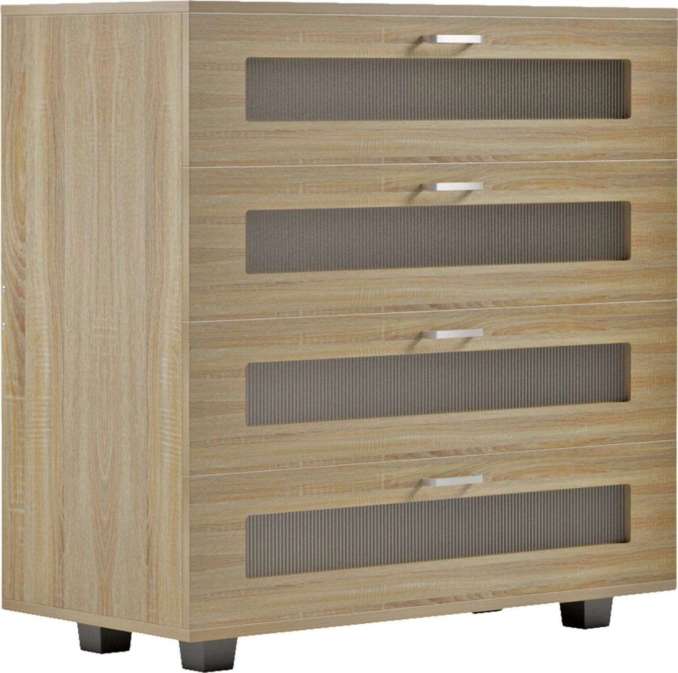 Komodinë THORGAN FH9880.01 melaminë në ngjyrë SONOMA-4 sirtarë 80Χ40Χ83Hcm