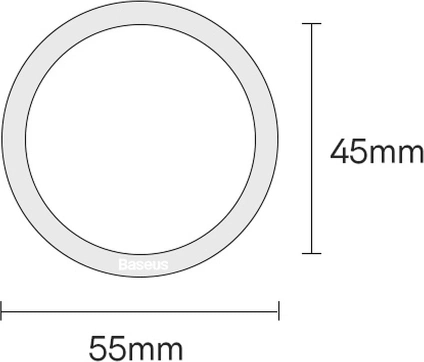 Unaza magnetike Baseus Halo Series PCCH000001, për celular, 2 copë, e zezë