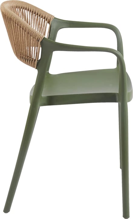 Karrige me krahë Ankara, ngjyrë ulliri-natyrale, e grumbullueshme, 54x55.5x77cm