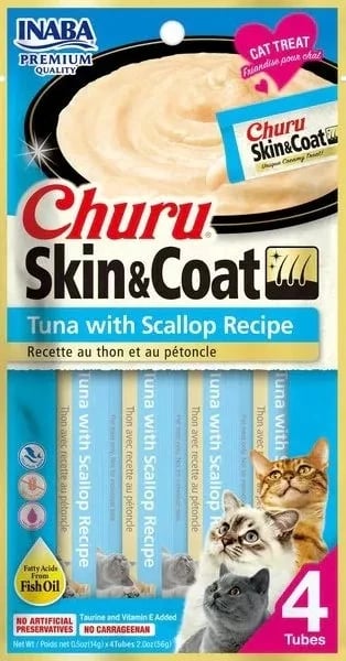 Shpërblime të lëngshme për mace, skin & coat me tuna