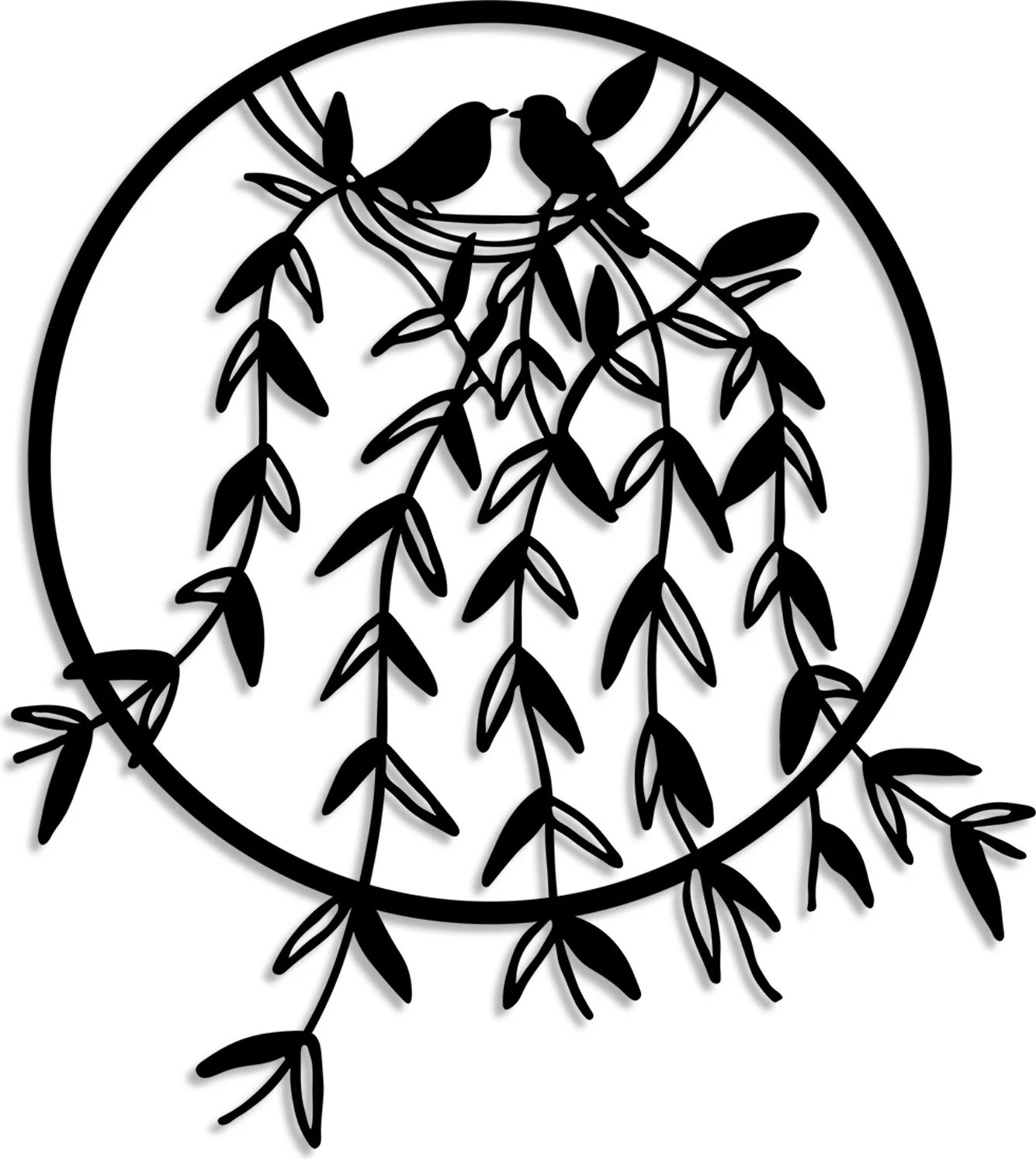 Aksesor dekorativ metalik për mur, Wallity, Foleja e zogjve - 2