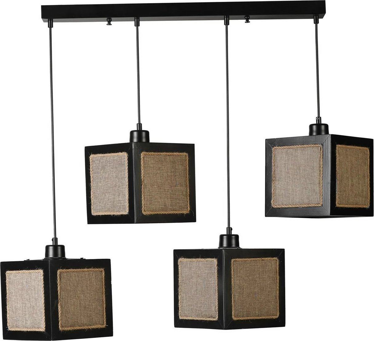 Kandil tavani Opviq, 8703-6, ngjyrë e zezë dhe ratan