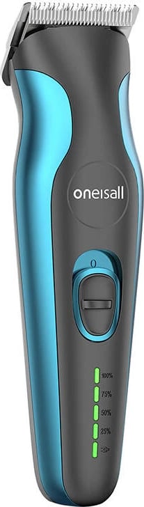 Makinë rroje për kafshë Oneisall DTJ-002, pa kabllo, 2500 mAh, 2 shpejtësi, 6 krehra, zi/blu