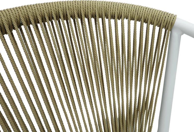 Karrige alumini, ngjyrë e bardhë, tekstilene-ratan, 56x63x82cm