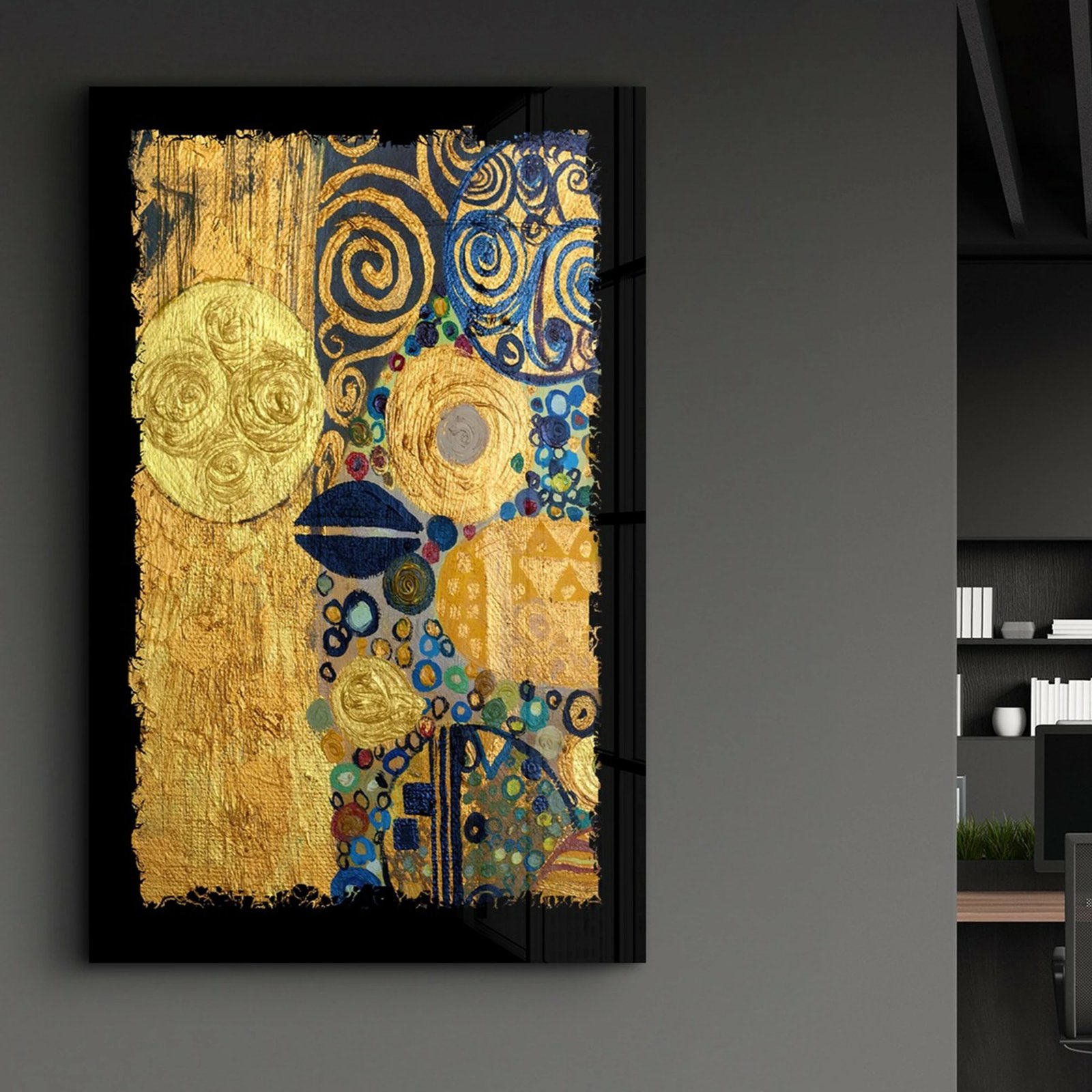 Pikturë dekorative prej xhami të temperuar, shumëngjyrëshe, CAM-3054, 46x72cm