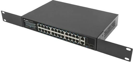 Switch Lanberg RSFE-24P-2C-360, 24x PoE+, 2x SFP, 1U, i zi Switch Lanberg RSFE-24P-2C-360, 24x PoE+, 2x SFP, 1U, i zi