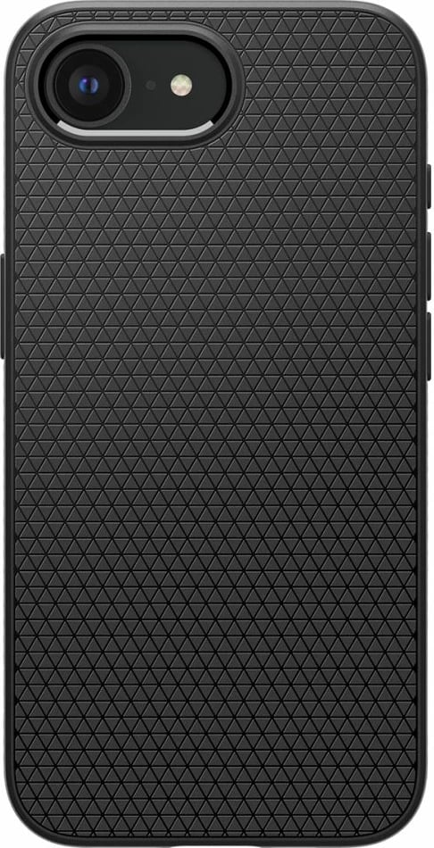 Mbështjellës Spigen Liquid Air Mag MagSafe për iPhone 16e, i zi, gjysmë-transparent