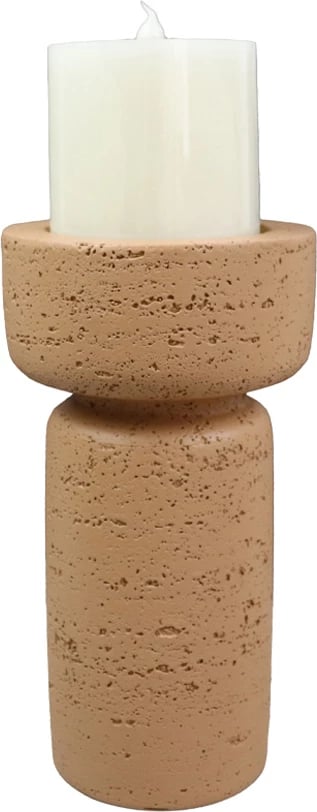 Mbajtëse qirinjsh INGER, polirezine, terrakotë, 11x11x21cm