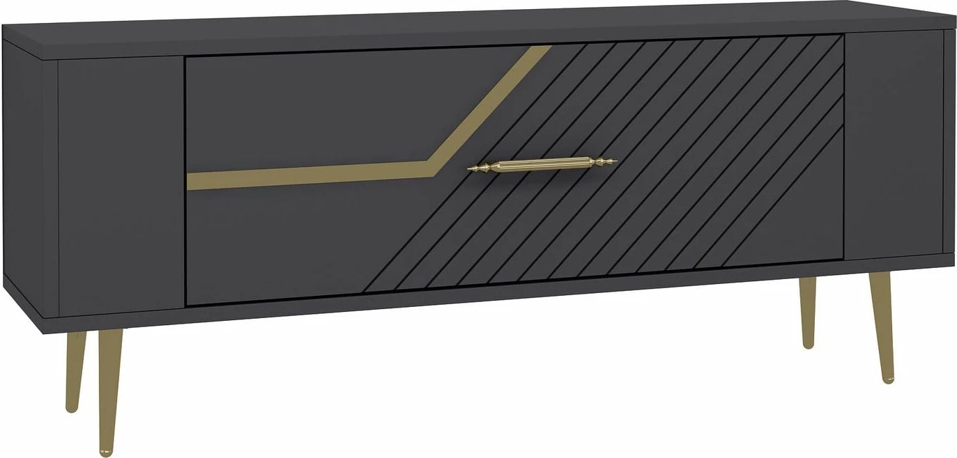 Komodë televizori Skye Decor, Retrolp5, antracit, ari