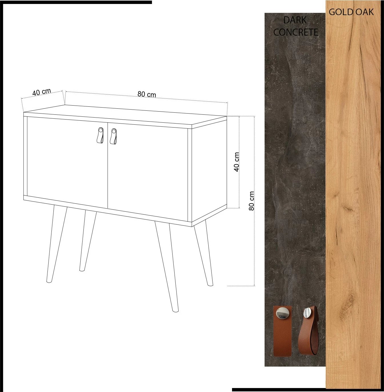 Konsol modern Hanah Home, Dencia, ngjyrë lis dhe gri e errët