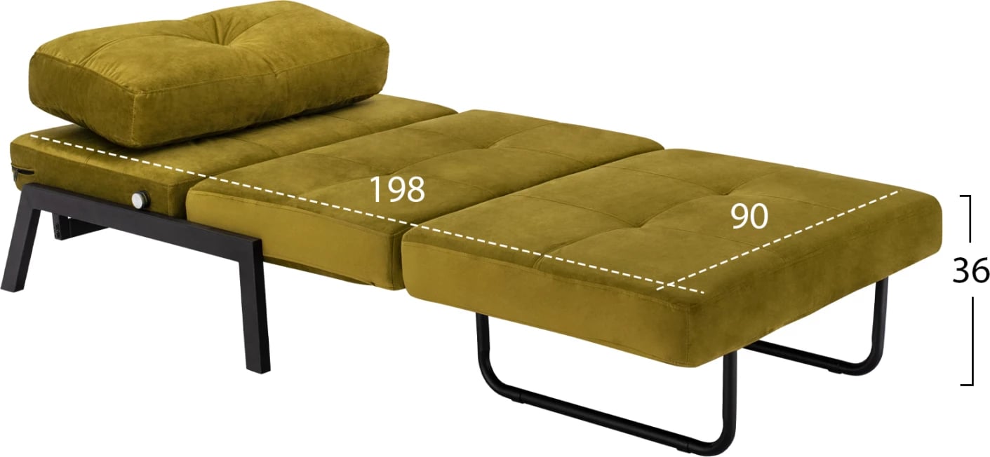 Karrige shtrat Constance, kadife jeshile ulliri, FH3078.13, 95x92x66 cm Karrige shtrat Constance, kadife jeshile ulliri, FH3078.13, 95x92x66 cm