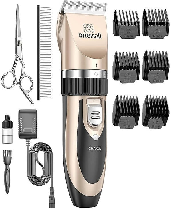 Trimmer për kafshë Oneisall P2 set me gërshërë e krehër, Gold
