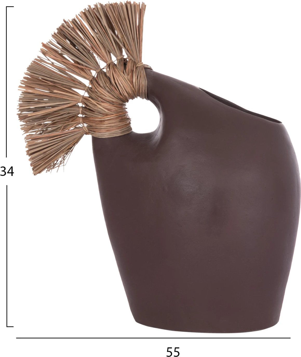 Vazo dekorative tavoline ALICA2, terrakotë, ngjyrë çokollate, bar i thatë, 44x18x50cm Vazo dekorative tavoline ALICA2, terrakotë, ngjyrë çokollate, bar i thatë, 44x18x50cm