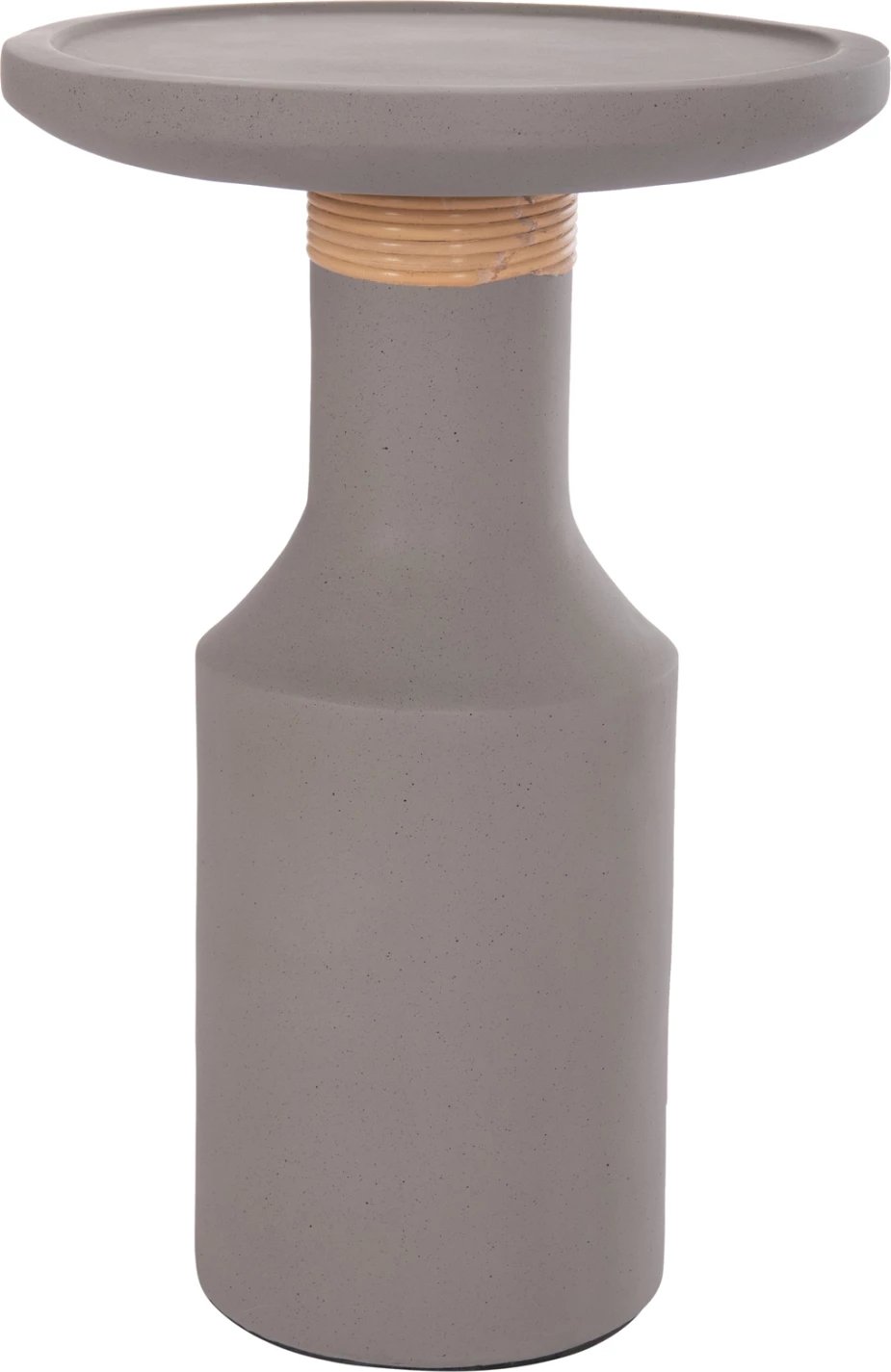 Tavolinë anësore TRED(T), çimento fibër, gri, ratan natyral, FH18169.03, 40x61cm