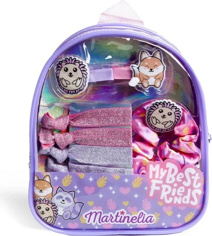 Set aksesorësh për flokë për vajza Martinelia My Best Friends në shpinore, 6 copë, shumëngjyrëshe