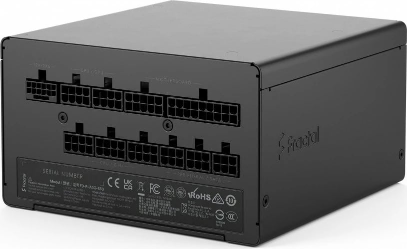 Furnizues energjie PC, Fractal Design Ion 3 Gold, 850W 80+ Gold, ATX 3.1, plotësisht modular, 12VHPWR (12V2×6), e zezë