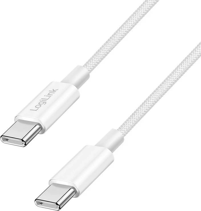 Kabëll USB-C LogiLink 0.5m, najlon, i bardhë