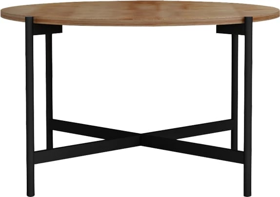 Tavolinë kafeje Aisle melamine, natyrale-e zezë, D80x45cm